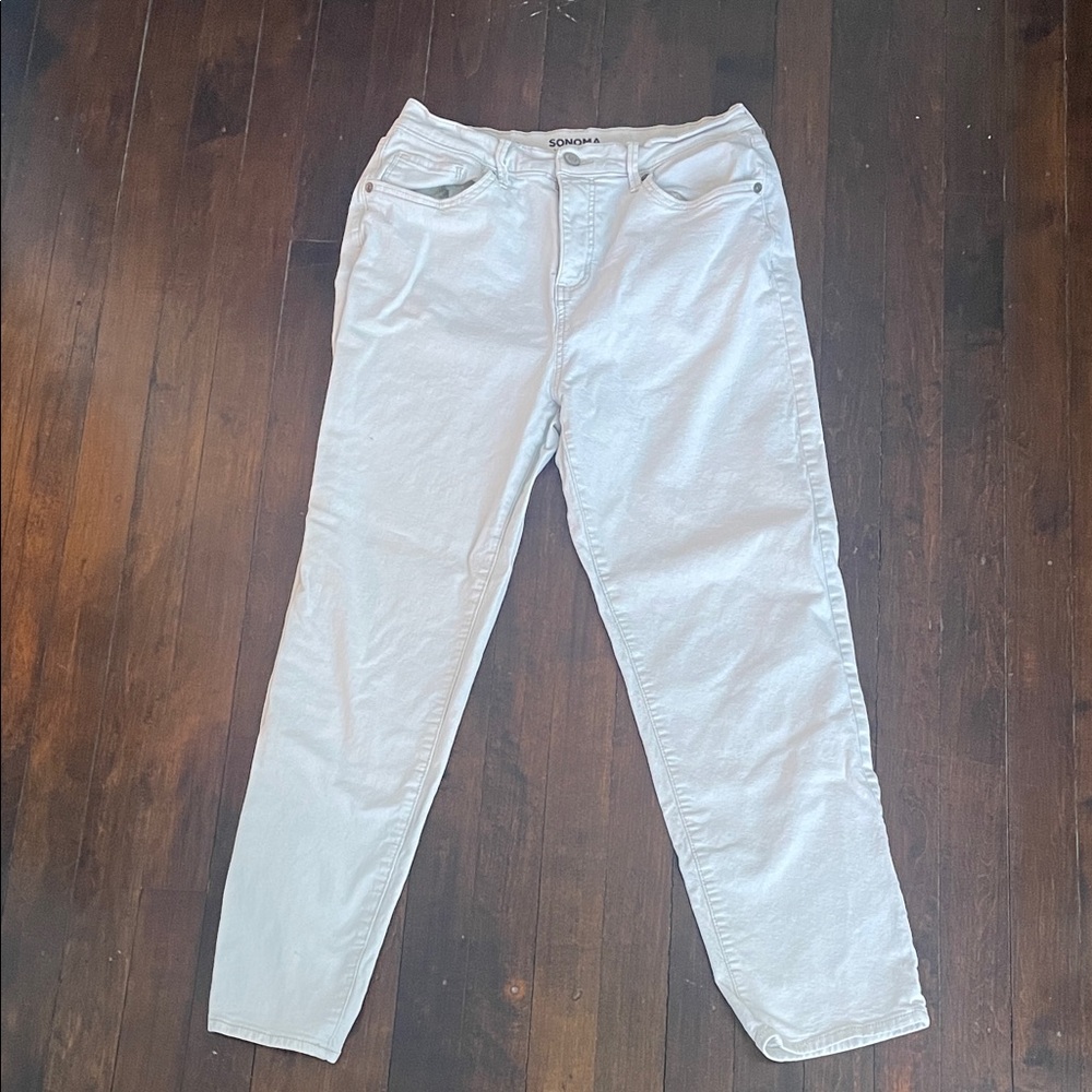 Sonoma Women's White Boyfriend Jeans